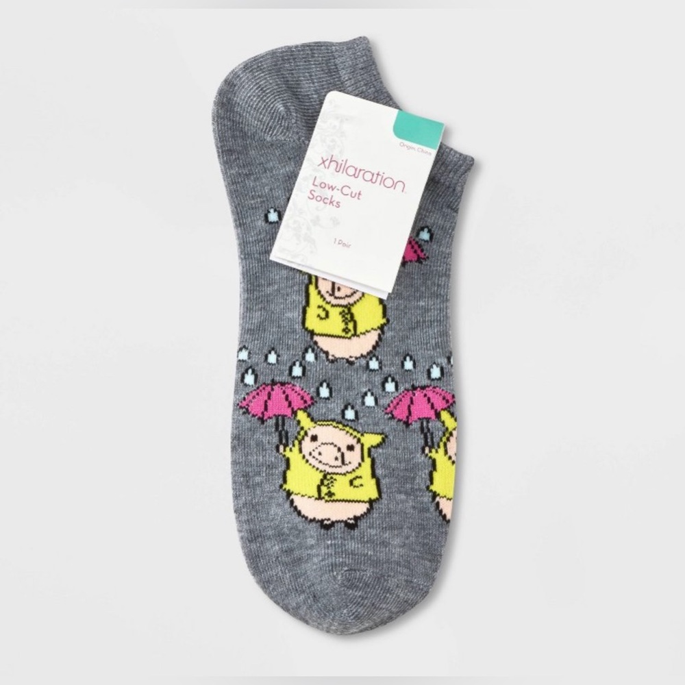 Women's Rainy Day Pig Low Cut Socks
Xhilaration™ Charcoal Gray 4-10